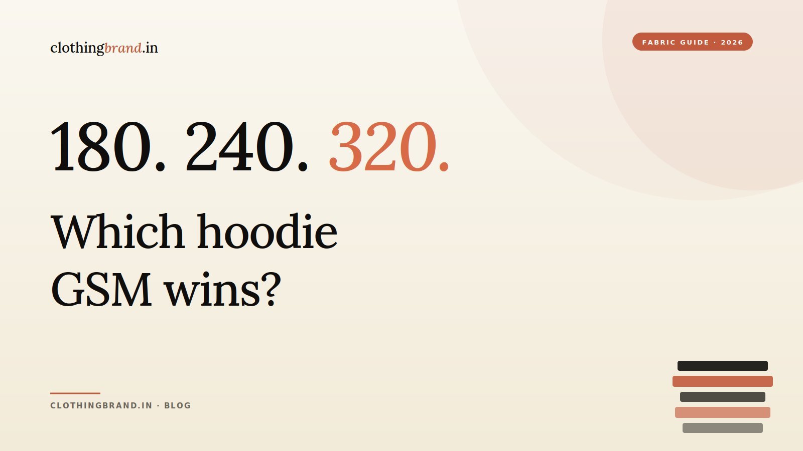 Hoodie GSM Guide: 180 vs 240 vs 320 — What to Pick for Your Clothing Brand (2026)